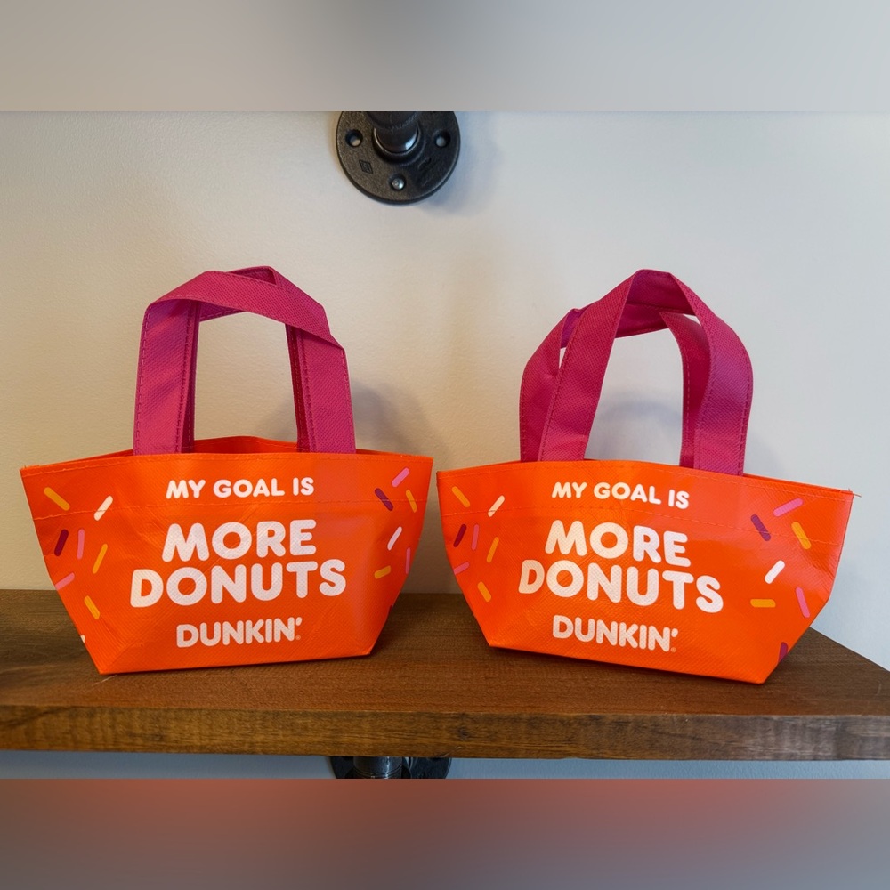 Dunkin Donuts 2026 Pink & Orange Mini Tote Bags RARE Collectibles Both Included